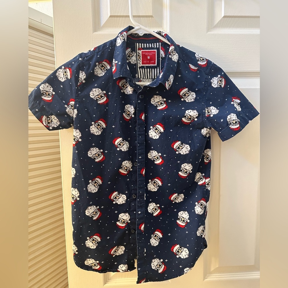 Denim & Flower Santa button down shirt